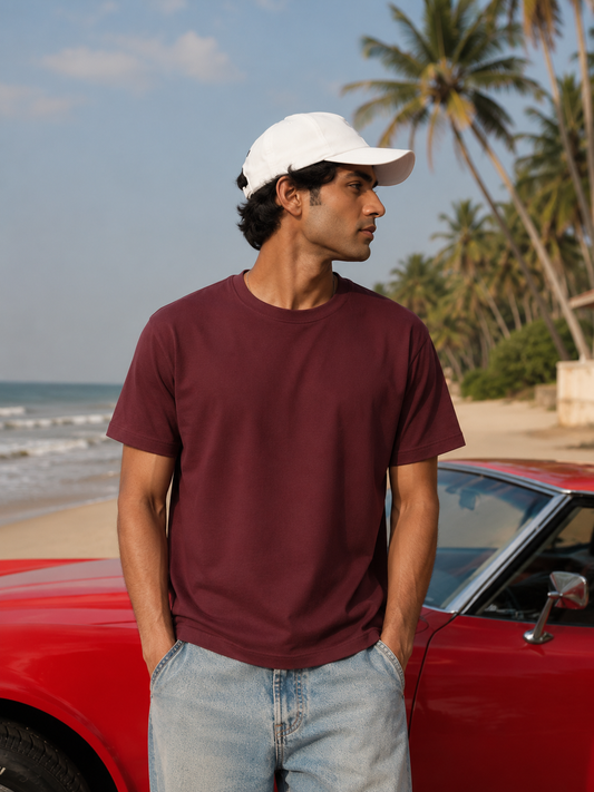 Classic Everyday Tee | Bamboo Cotton - Wine