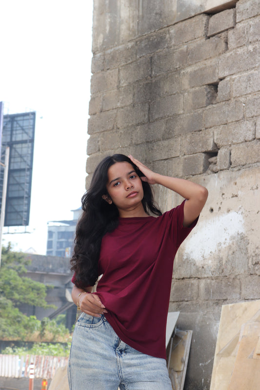 Classic Everyday Tee | Bamboo Cotton - Wine