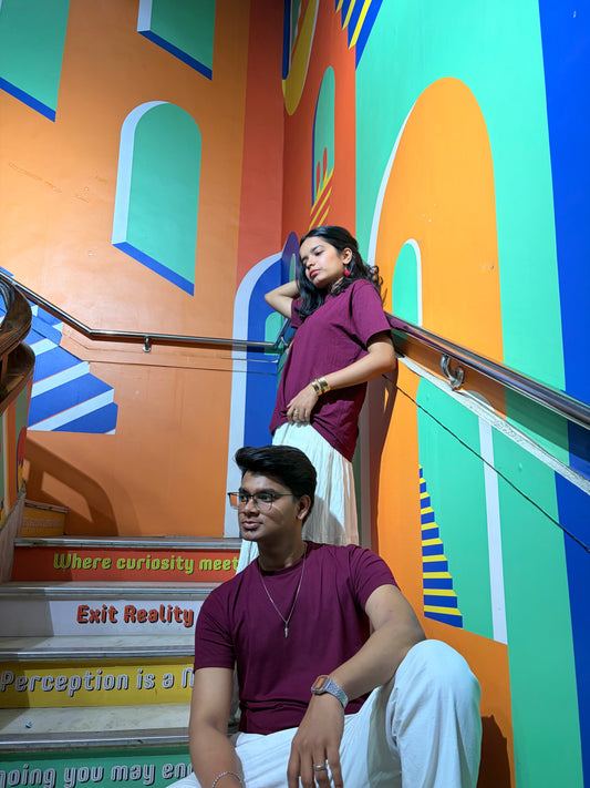 Classic Everyday Tee | Bamboo Cotton - Wine