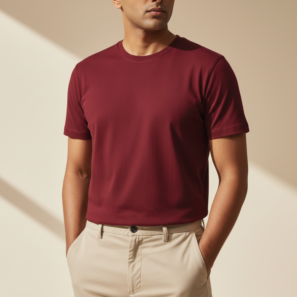Classic Everyday Tee | Bamboo Cotton - Vintage Red