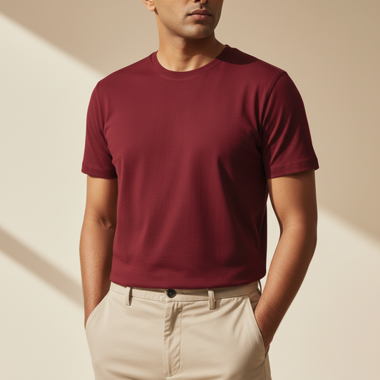 Classic Everyday Tee | Bamboo Cotton - Wine