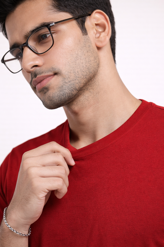 Classic Everyday Tee | Bamboo Cotton - Vintage Red