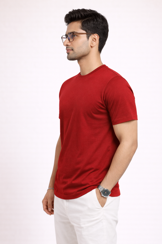 Classic Everyday Tee | Bamboo Cotton - Vintage Red