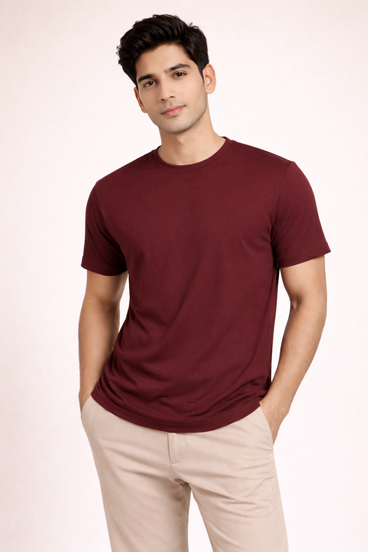 Classic Everyday Tee | Bamboo Cotton - Wine